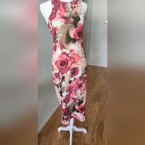 Floral Pink and Brown Dress